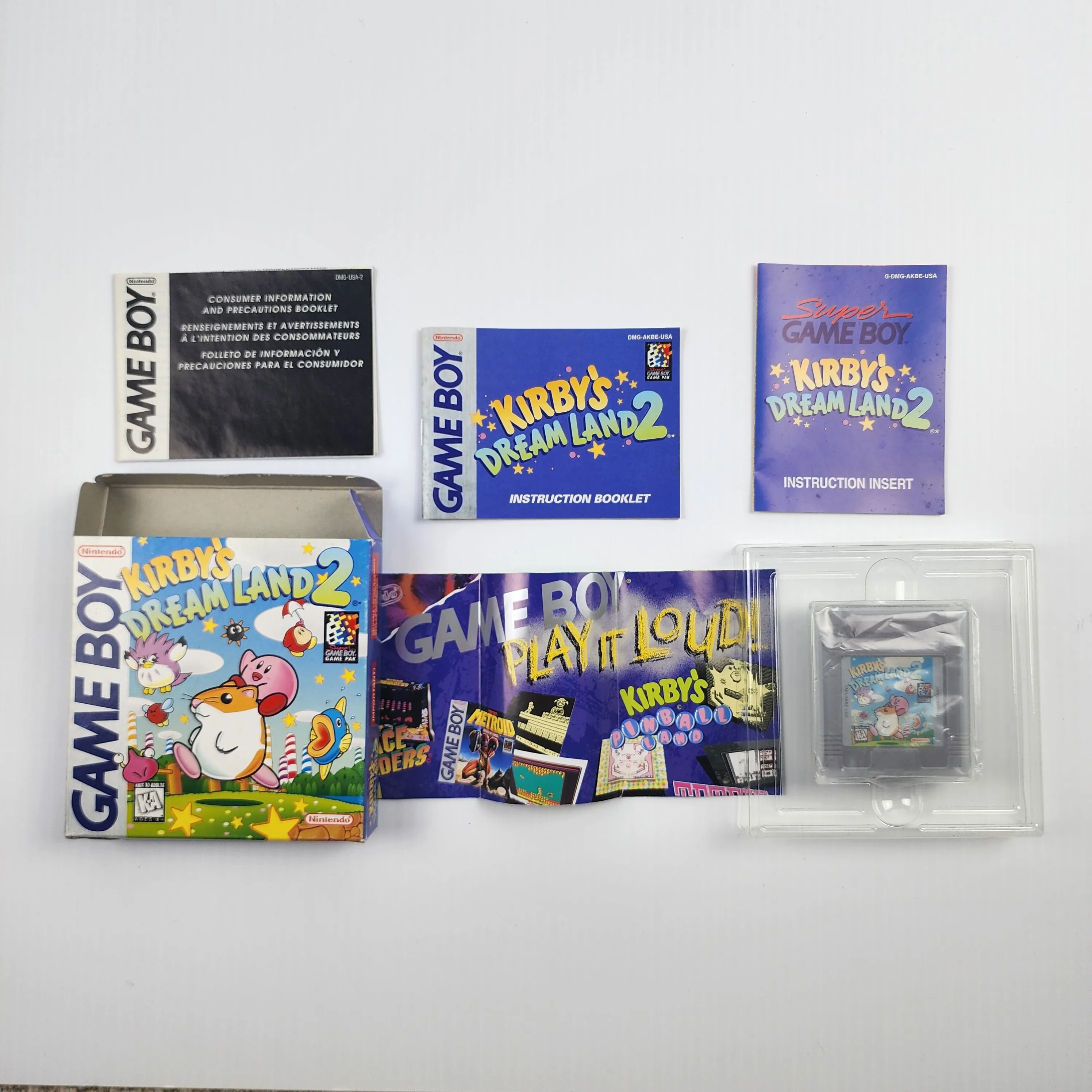 Kirbys Dream Land 2 - Gameboy Game - CIB - Complete in Box - Excellent Condition!