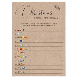 Kraft Christmas Game Emoji Pictionary Printable