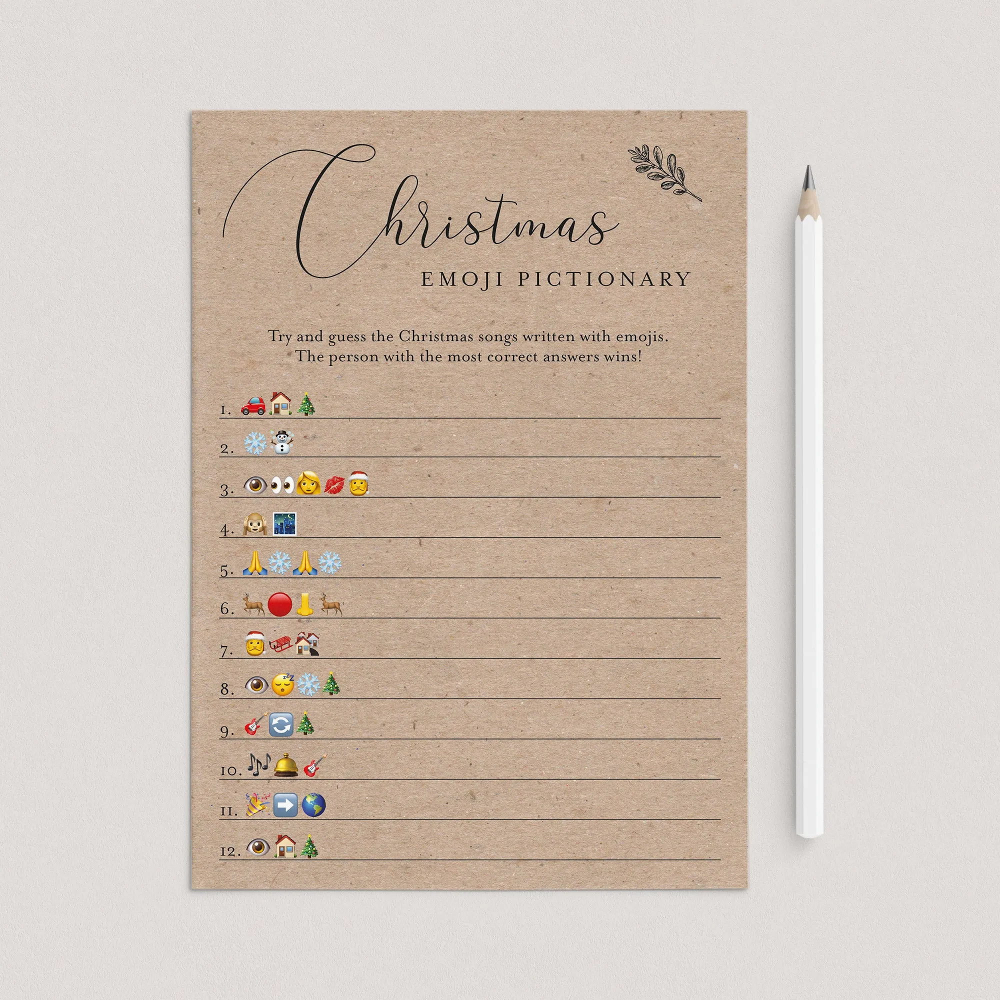 Kraft Christmas Game Emoji Pictionary Printable