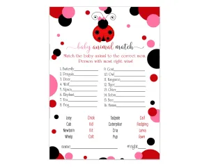 Ladybug Baby Animal Matching Game (25 Pack)