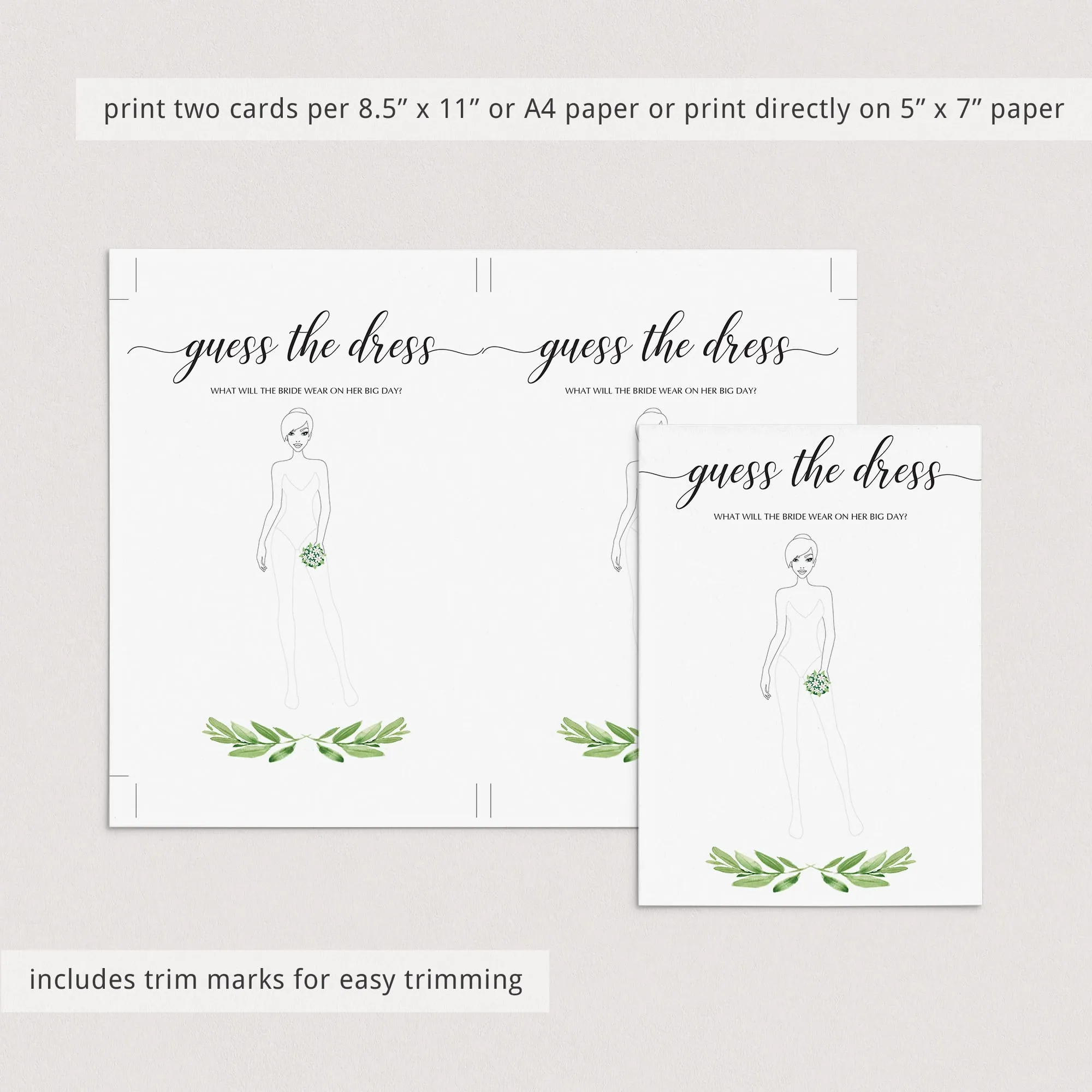 Leaf Bridalshower Games Pack Instant Download