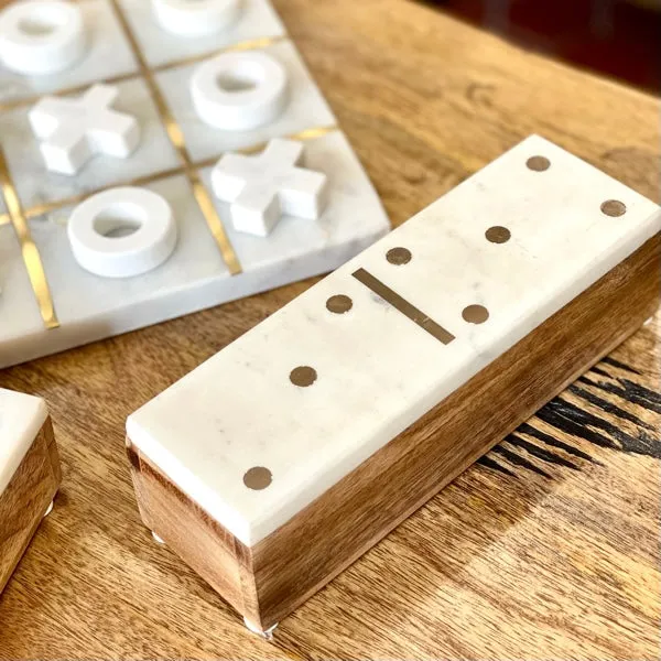 Marble Top Dominoes Set