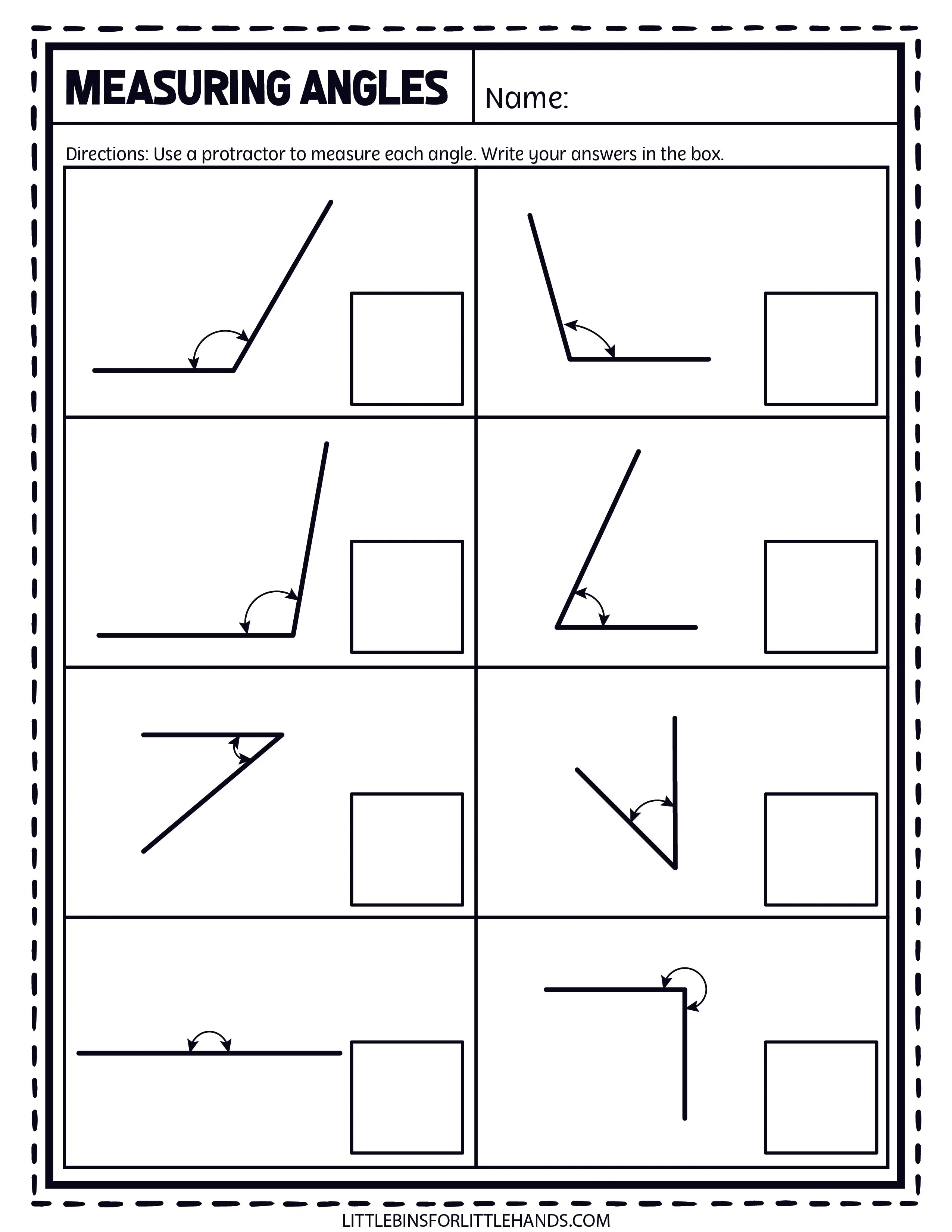 Math Angles Worksheets