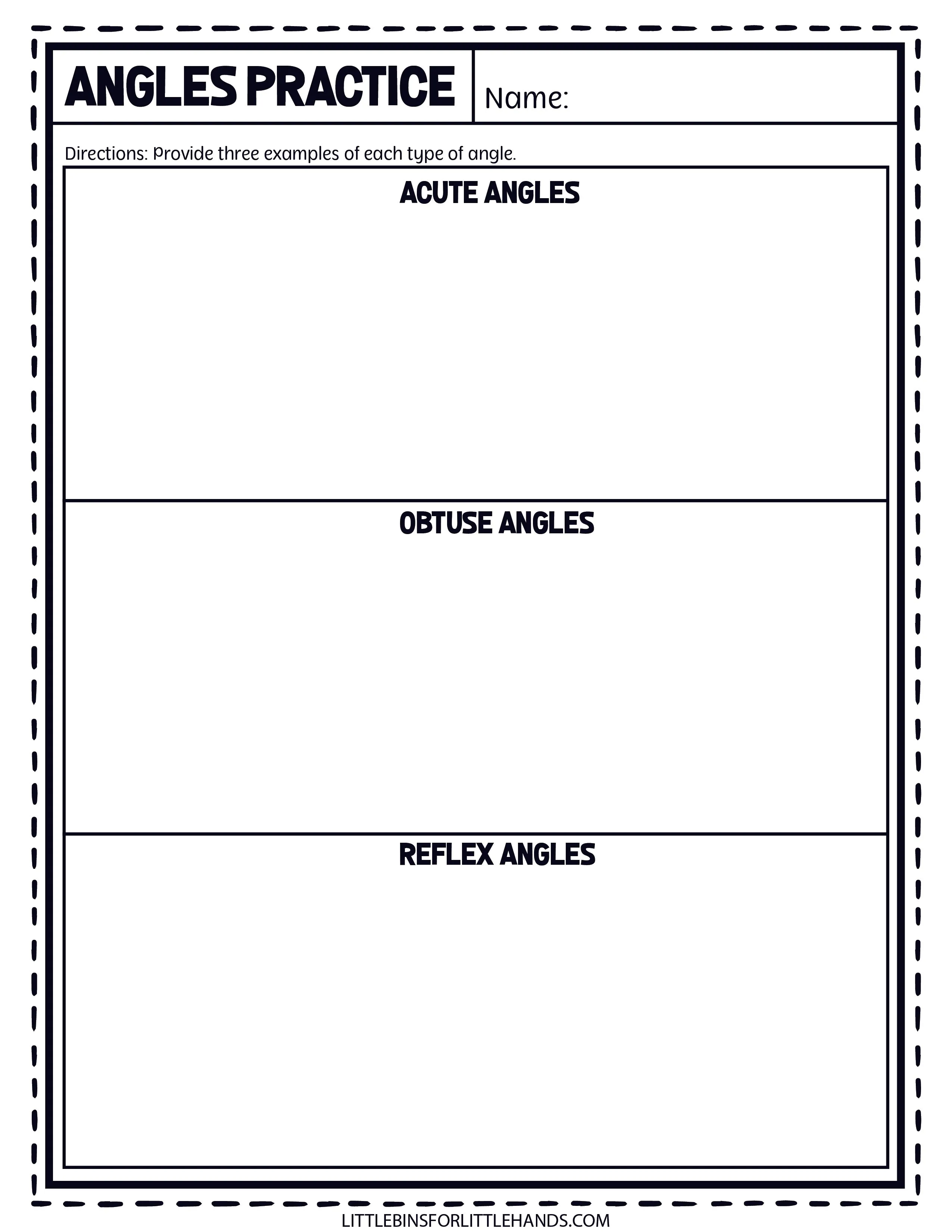 Math Angles Worksheets