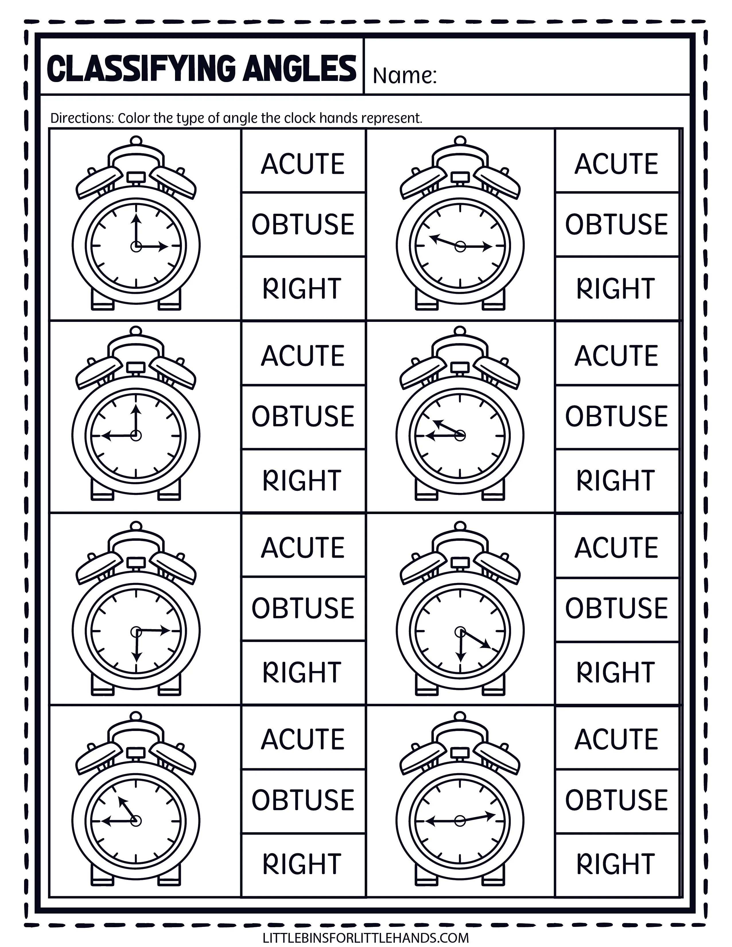 Math Angles Worksheets