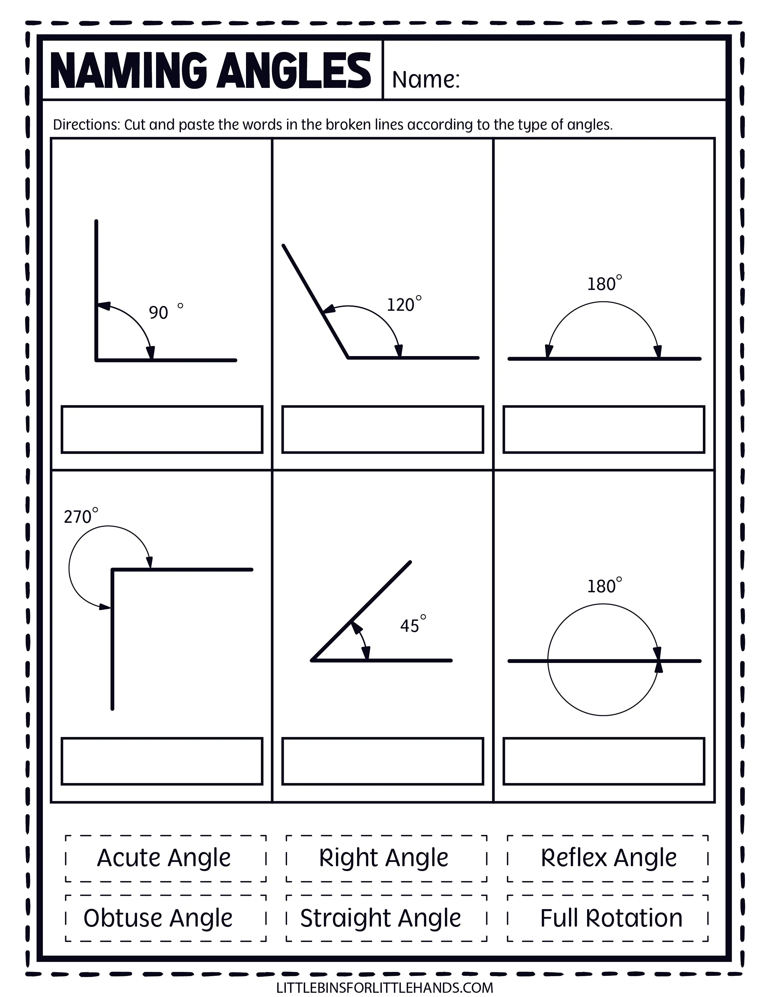 Math Angles Worksheets