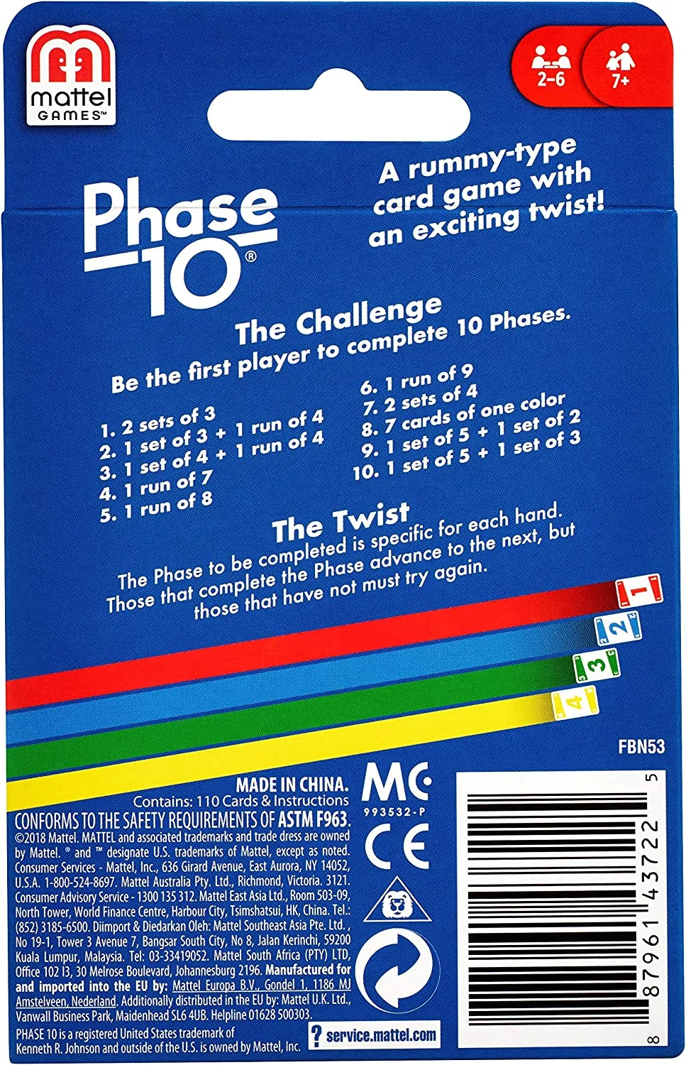 Mattel Uno Phase 10 Card Game