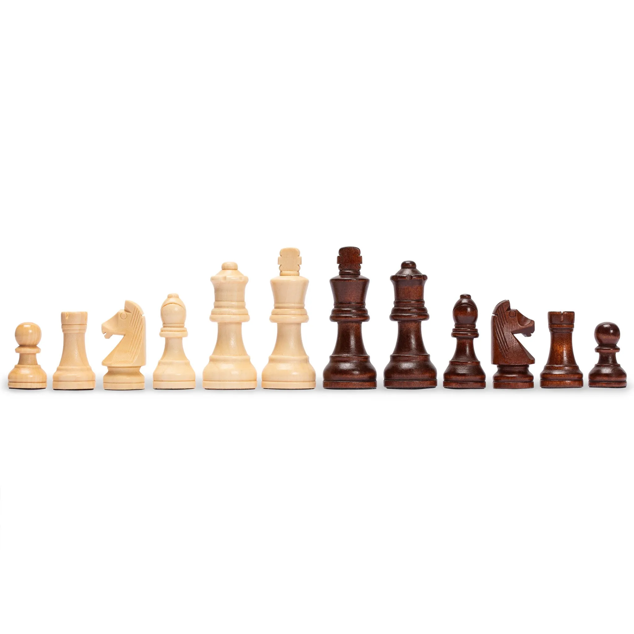 Medium 3-in-1 Wooden Chess, Checkers, and Backgammon Board Game Set - 16"