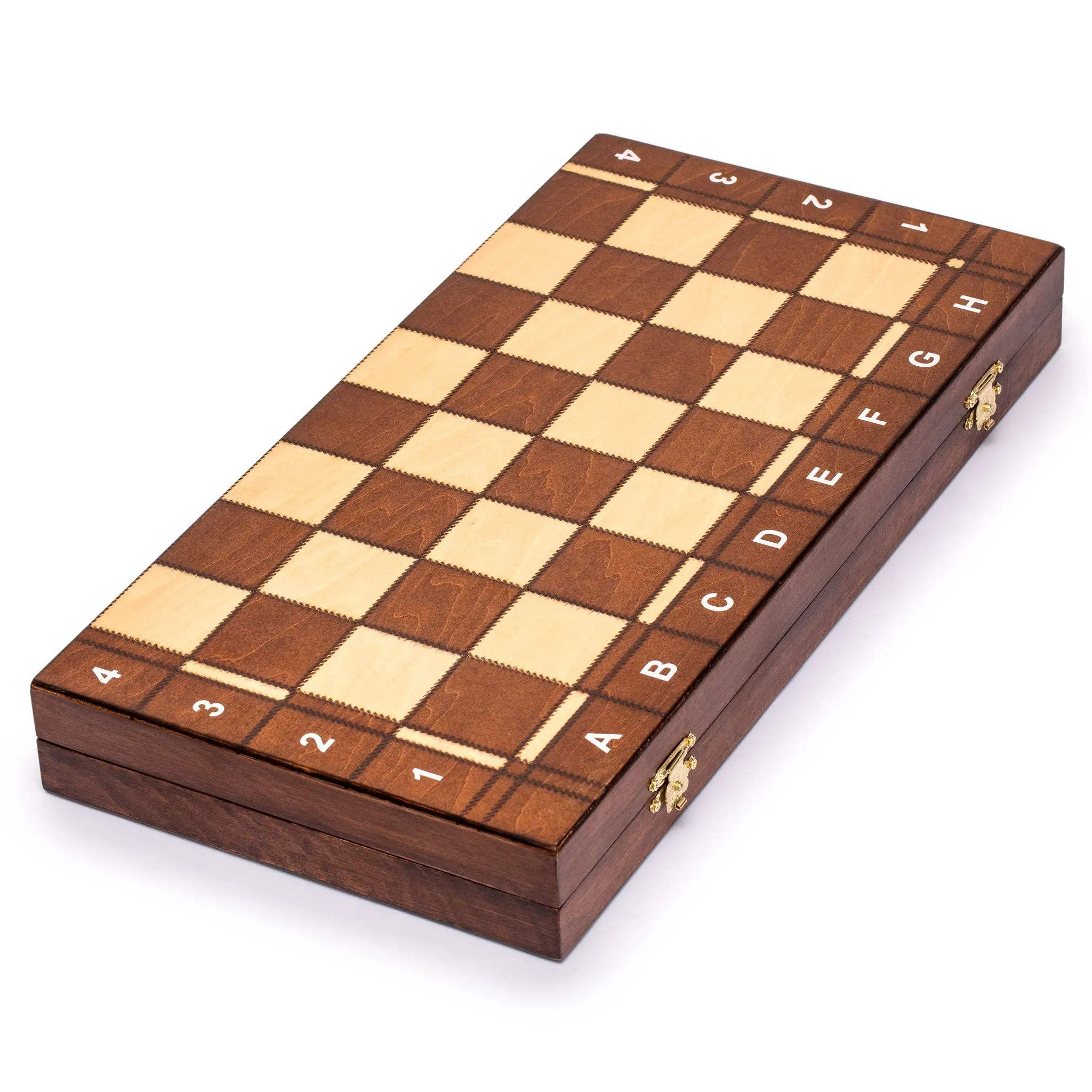 Medium 3-in-1 Wooden Chess, Checkers, and Backgammon Board Game Set - 16"