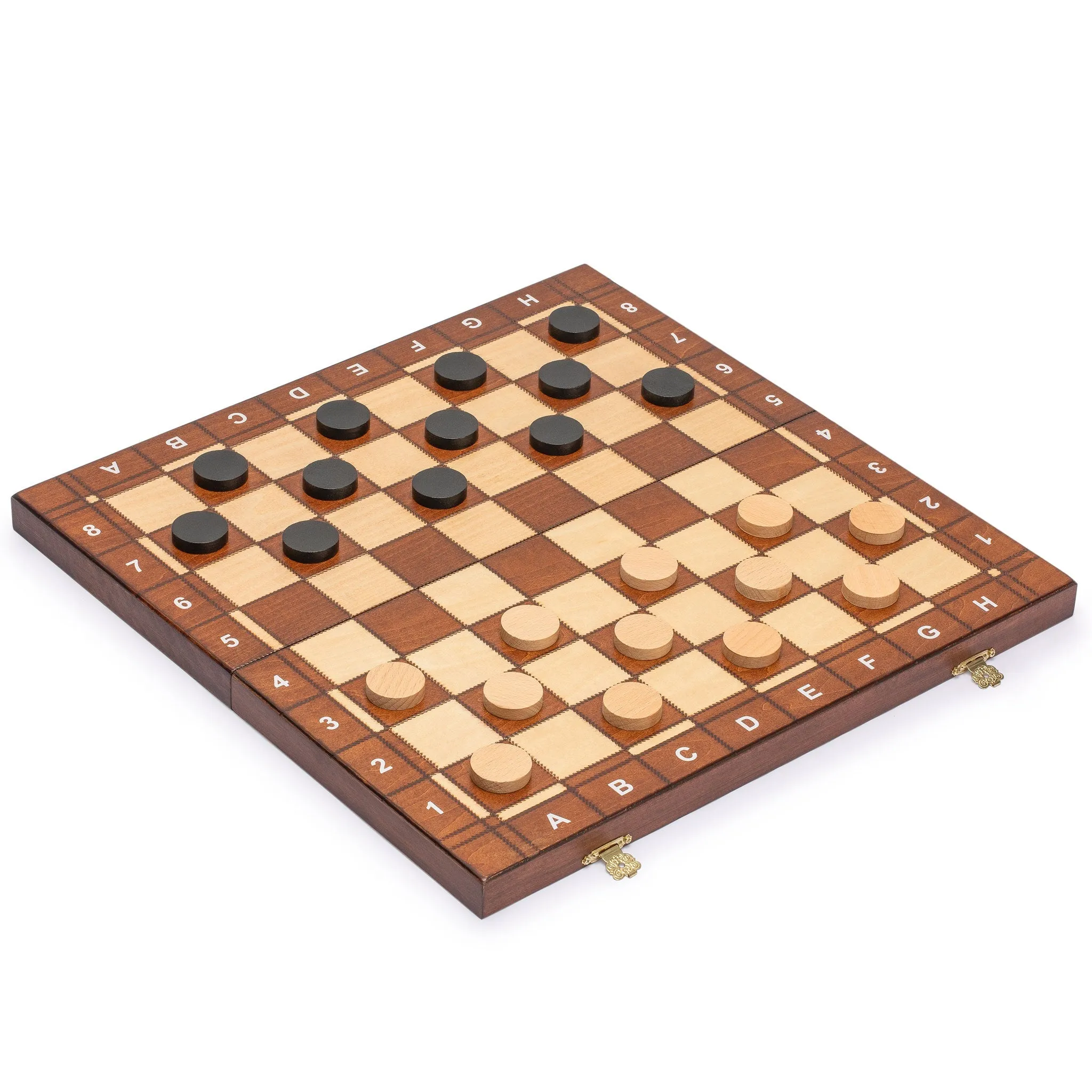 Medium 3-in-1 Wooden Chess, Checkers, and Backgammon Board Game Set - 16"