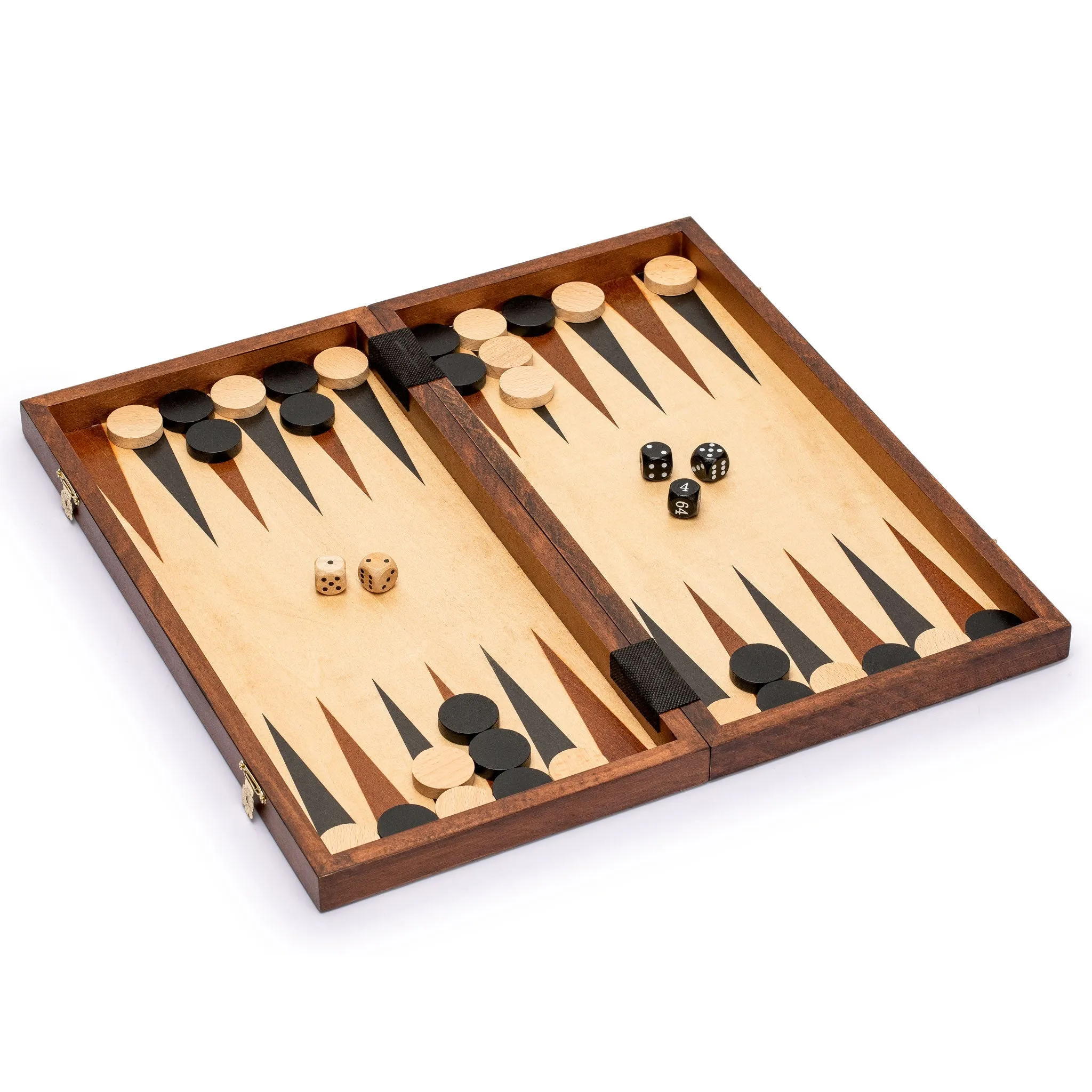 Medium 3-in-1 Wooden Chess, Checkers, and Backgammon Board Game Set - 16"