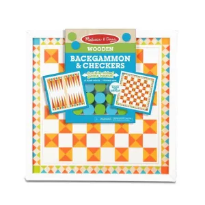 Melissa & Doug Past Tyme Classics Backgammon & Checkers Festive