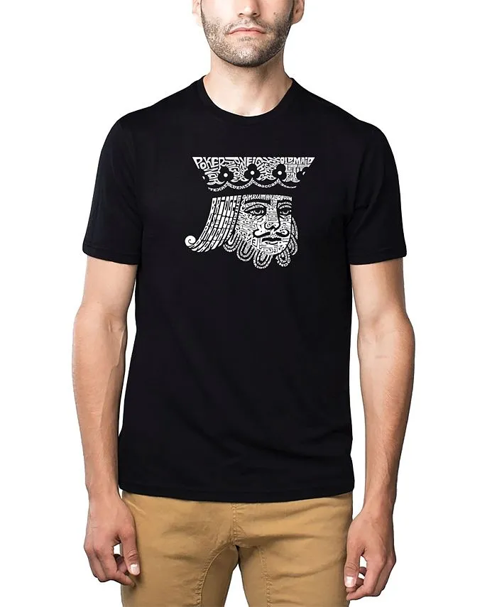 Men's Premium Word Art T-Shirt - King of Spades LA Pop Art, Black