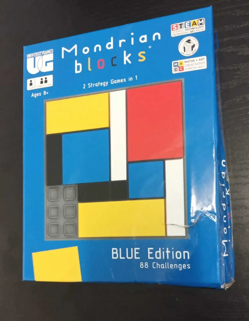 Mondrian Blocks Multi Award Winning Puzzle Game, Brain Teaser, Blue Edition D