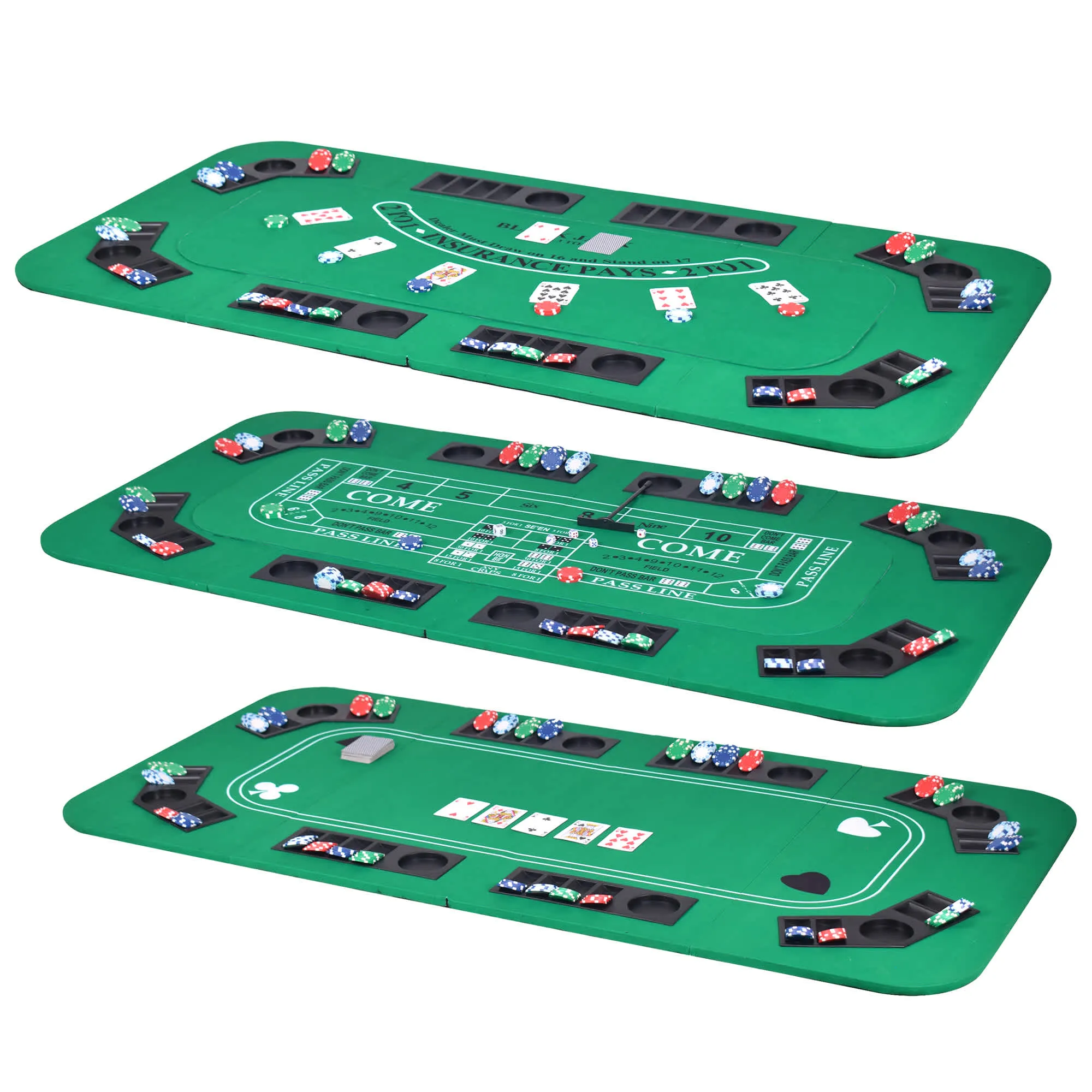 No Limit 62-in Casino 3-in-1 Multi-Game Foldable Table Top Set