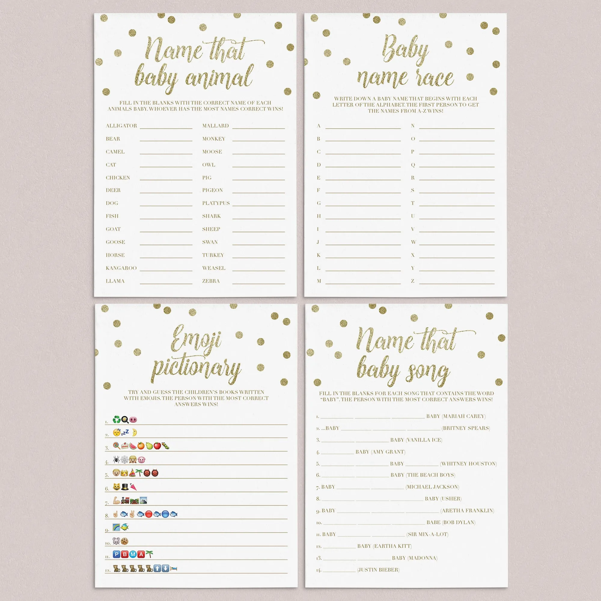 Printable Baby Shower Games Bundle Twinkle Twinkle Theme