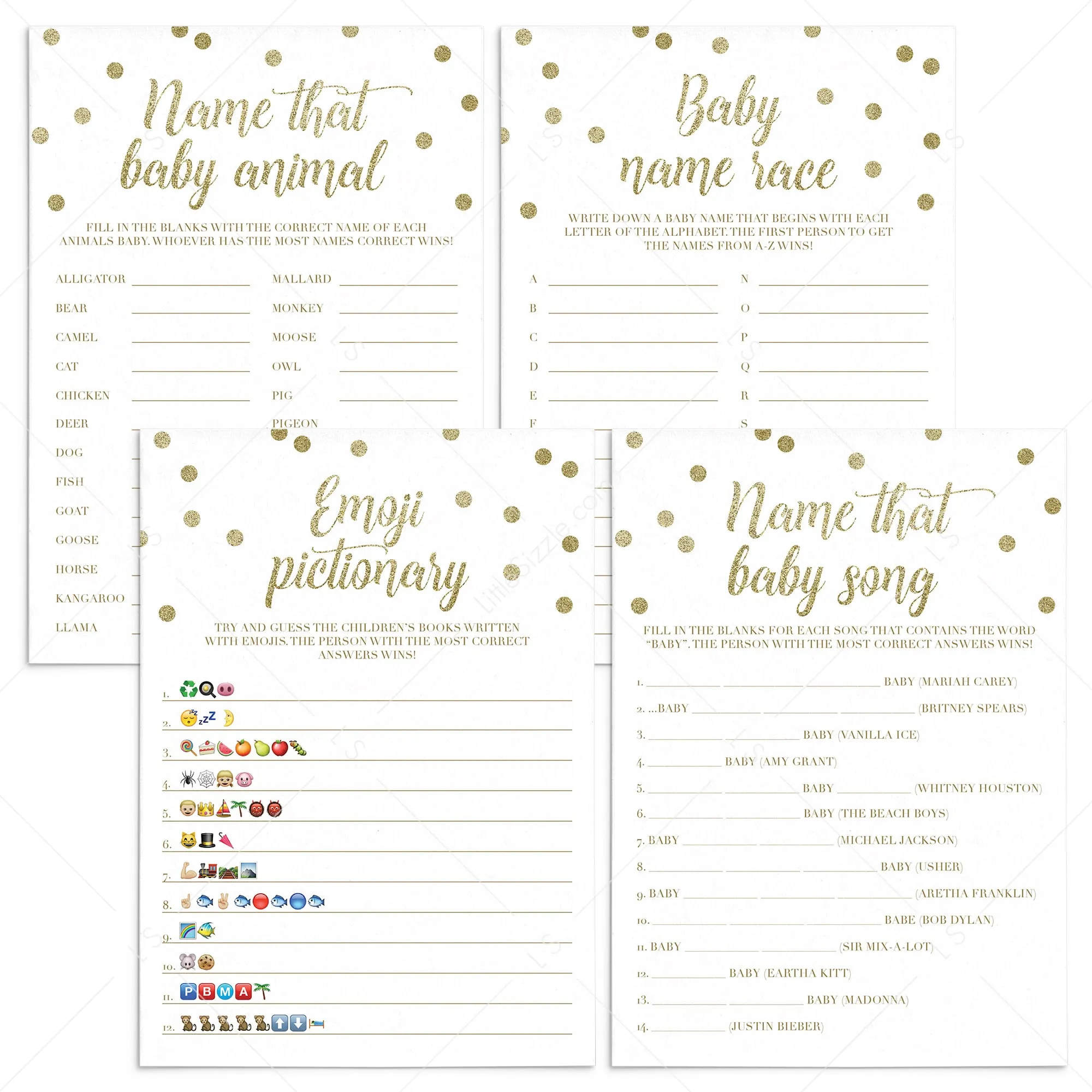 Printable Baby Shower Games Bundle Twinkle Twinkle Theme