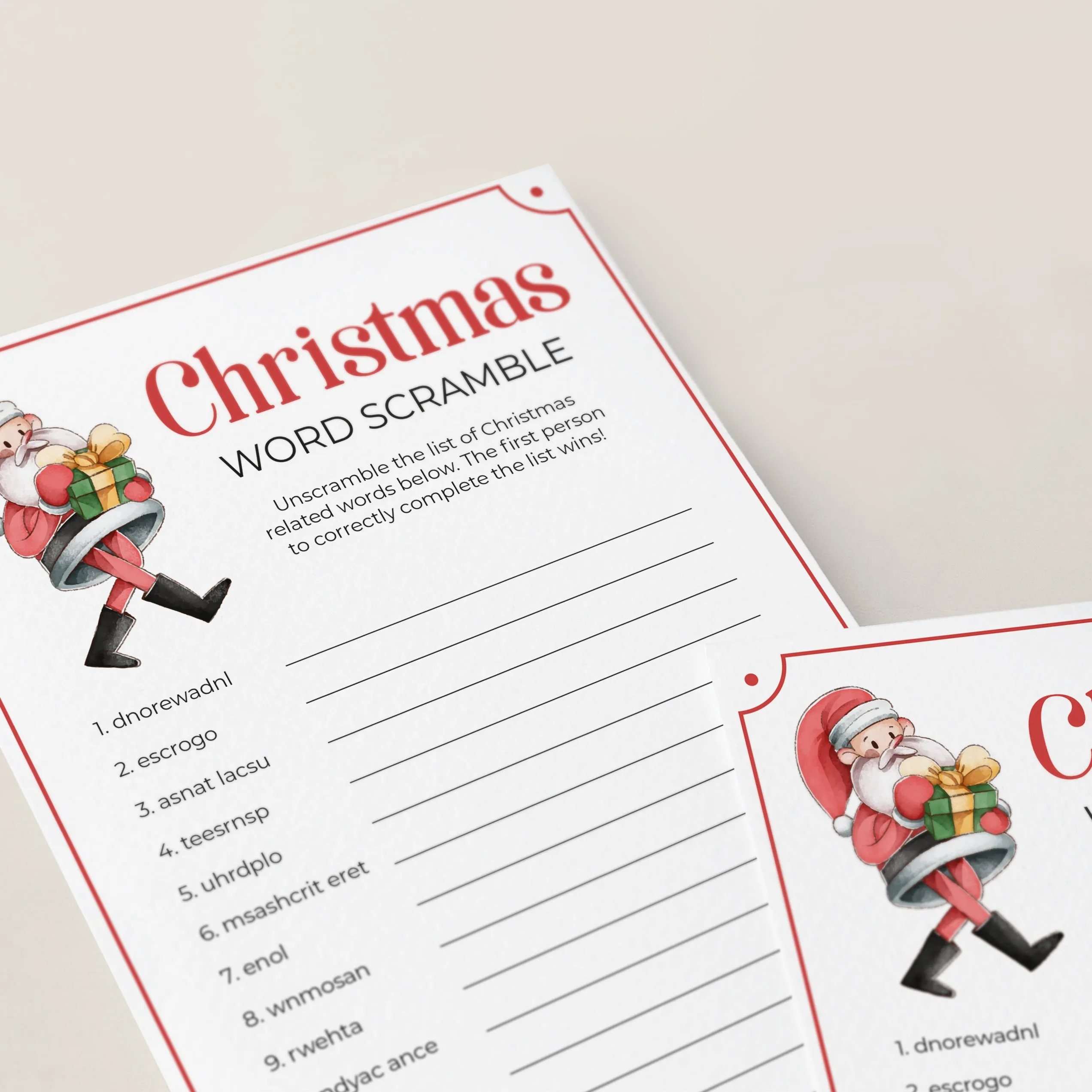 Printable Christmas Games Bundle   FREE Secret Santa Questionnaire