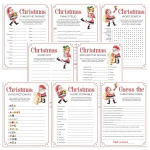 Printable Christmas Games Bundle   FREE Secret Santa Questionnaire