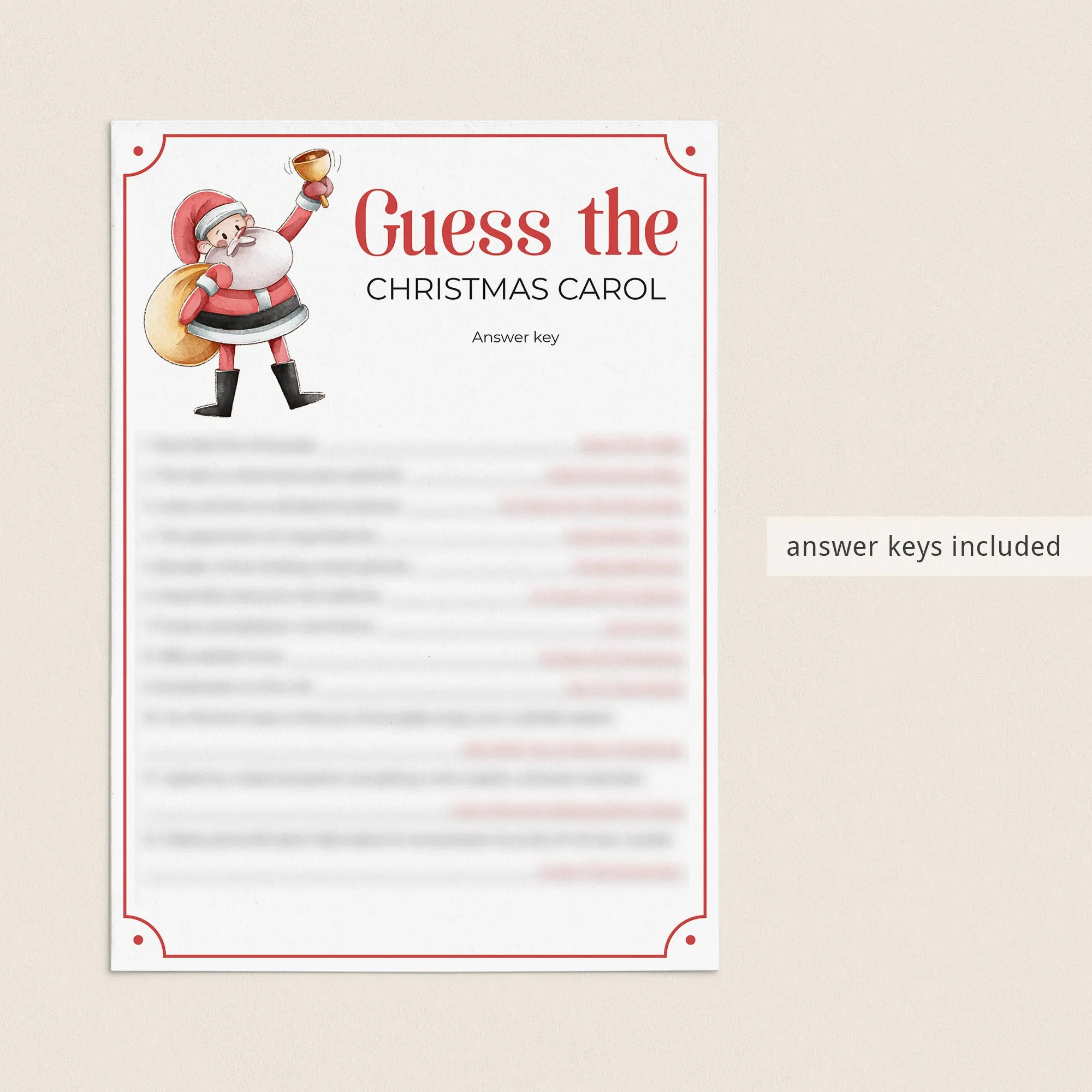 Printable Christmas Games Bundle   FREE Secret Santa Questionnaire