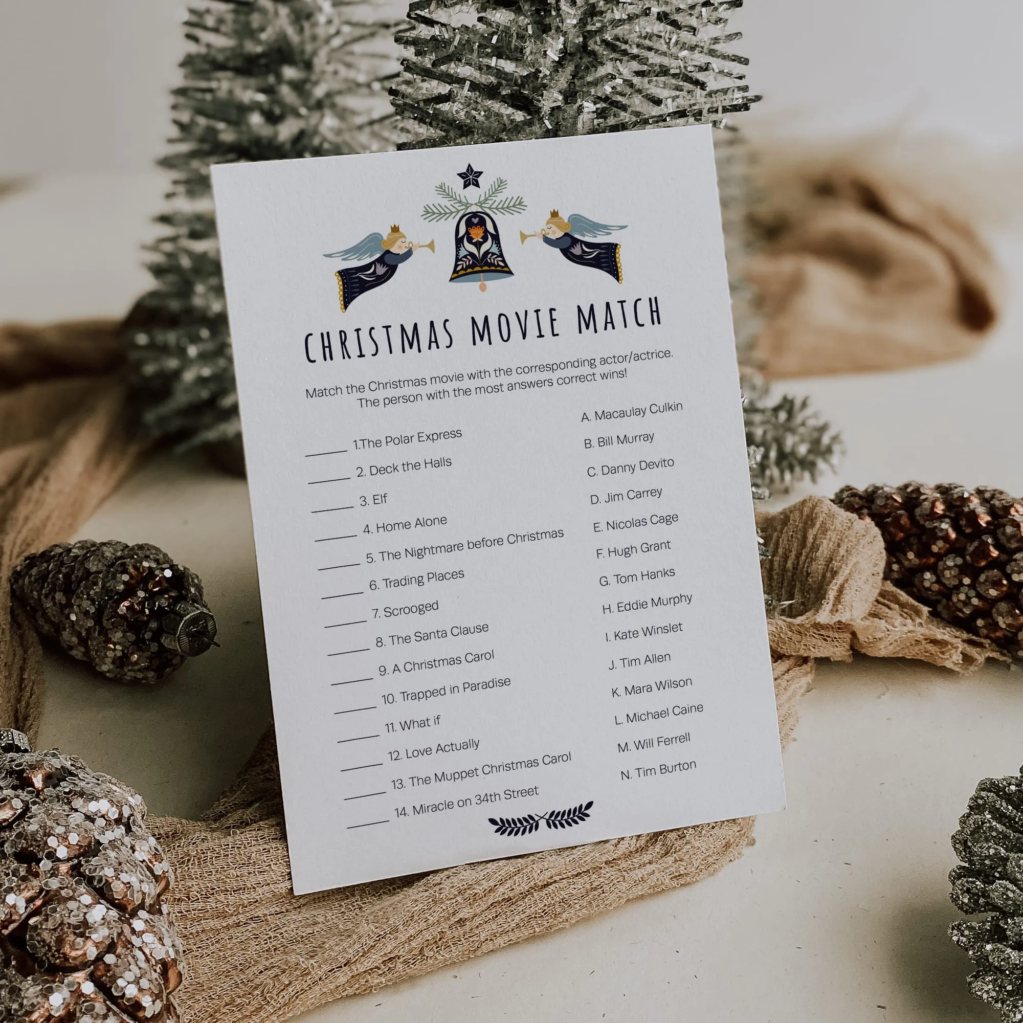 Printable Christmas Games Bundle Scandinavian Theme