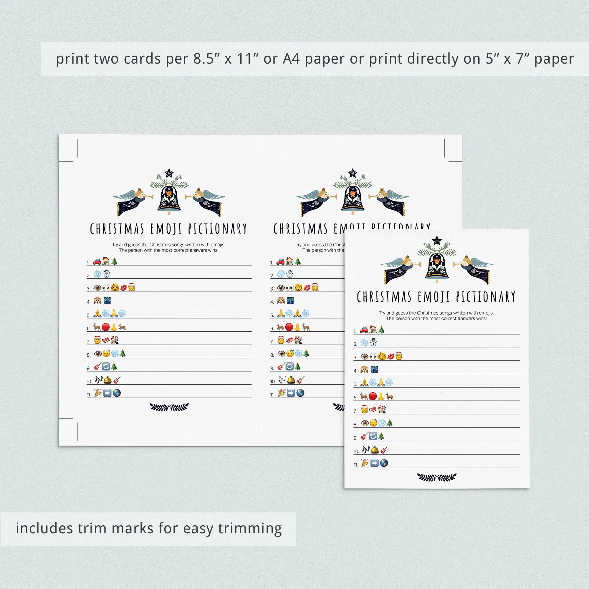 Printable Christmas Pictionary Game Digital Download