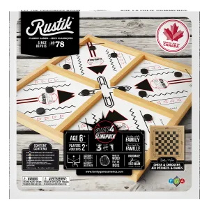 Rustik 3-in-1 Slingpuck/Shuffleboard/Chess/Checkers 3-in-1