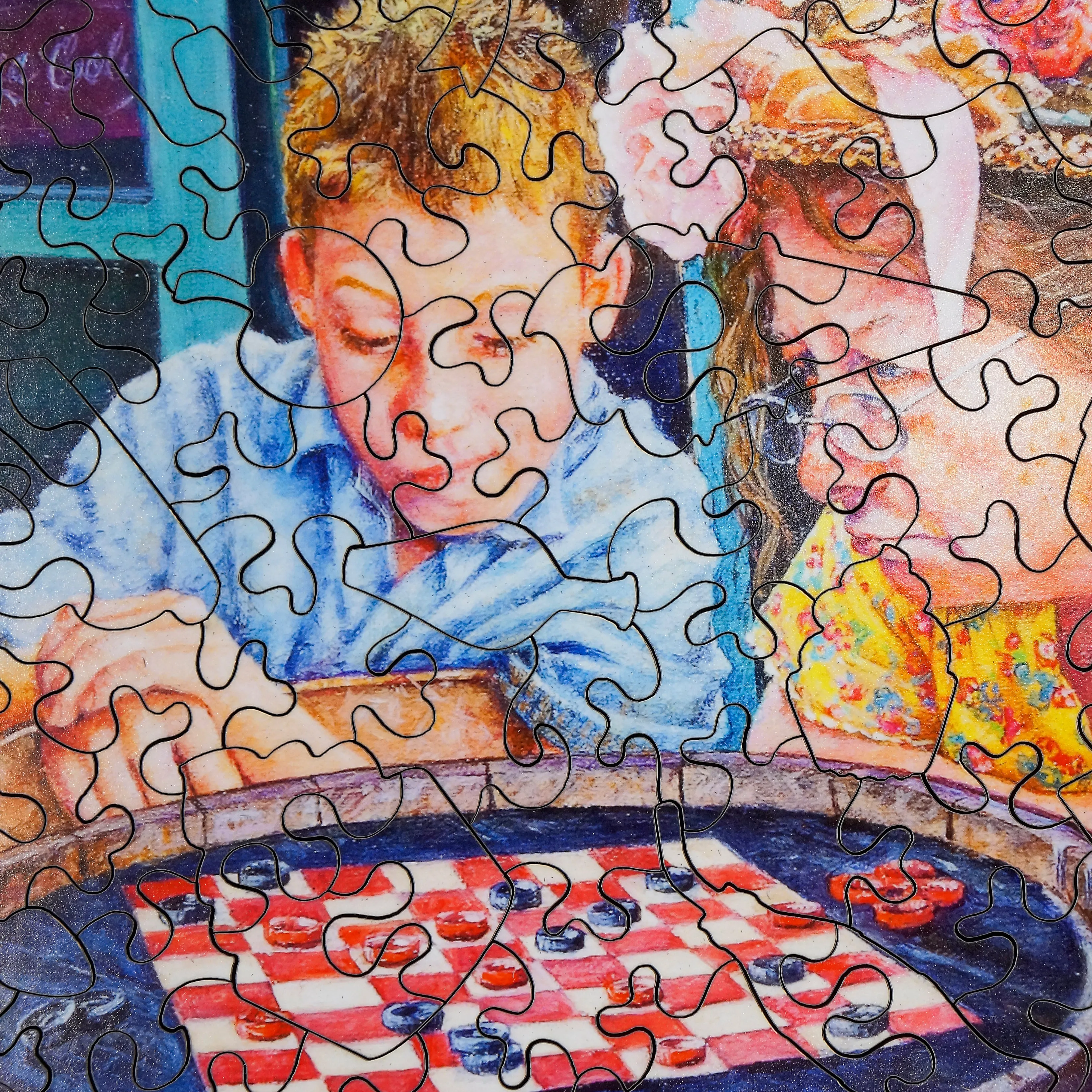 Sidewalk Checkers (474 Piece Wooden Jigsaw Puzzle)