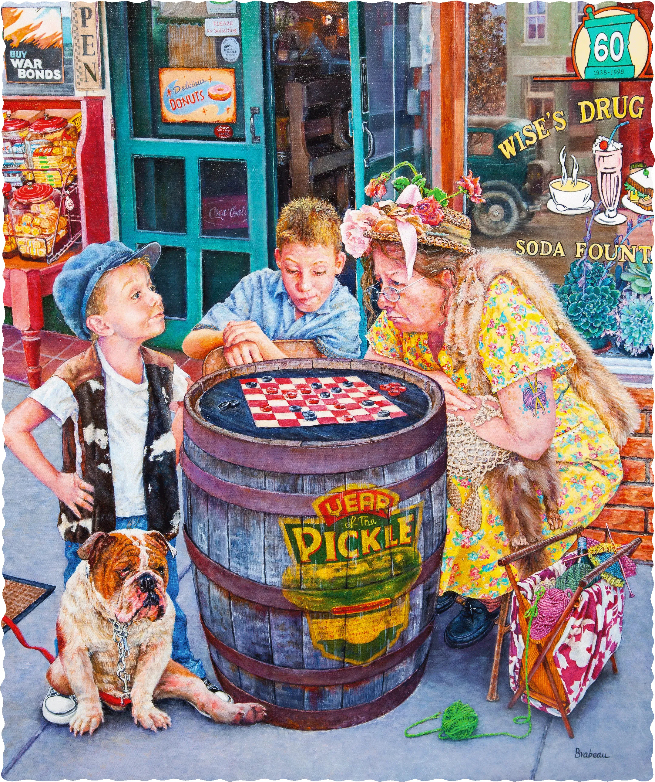 Sidewalk Checkers (474 Piece Wooden Jigsaw Puzzle)