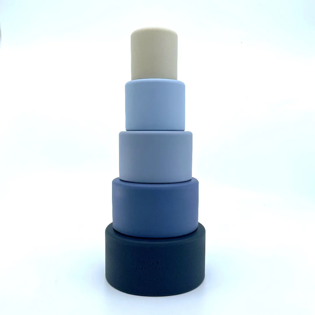 SILICONE STACKING CUPS - 2 COLOURS