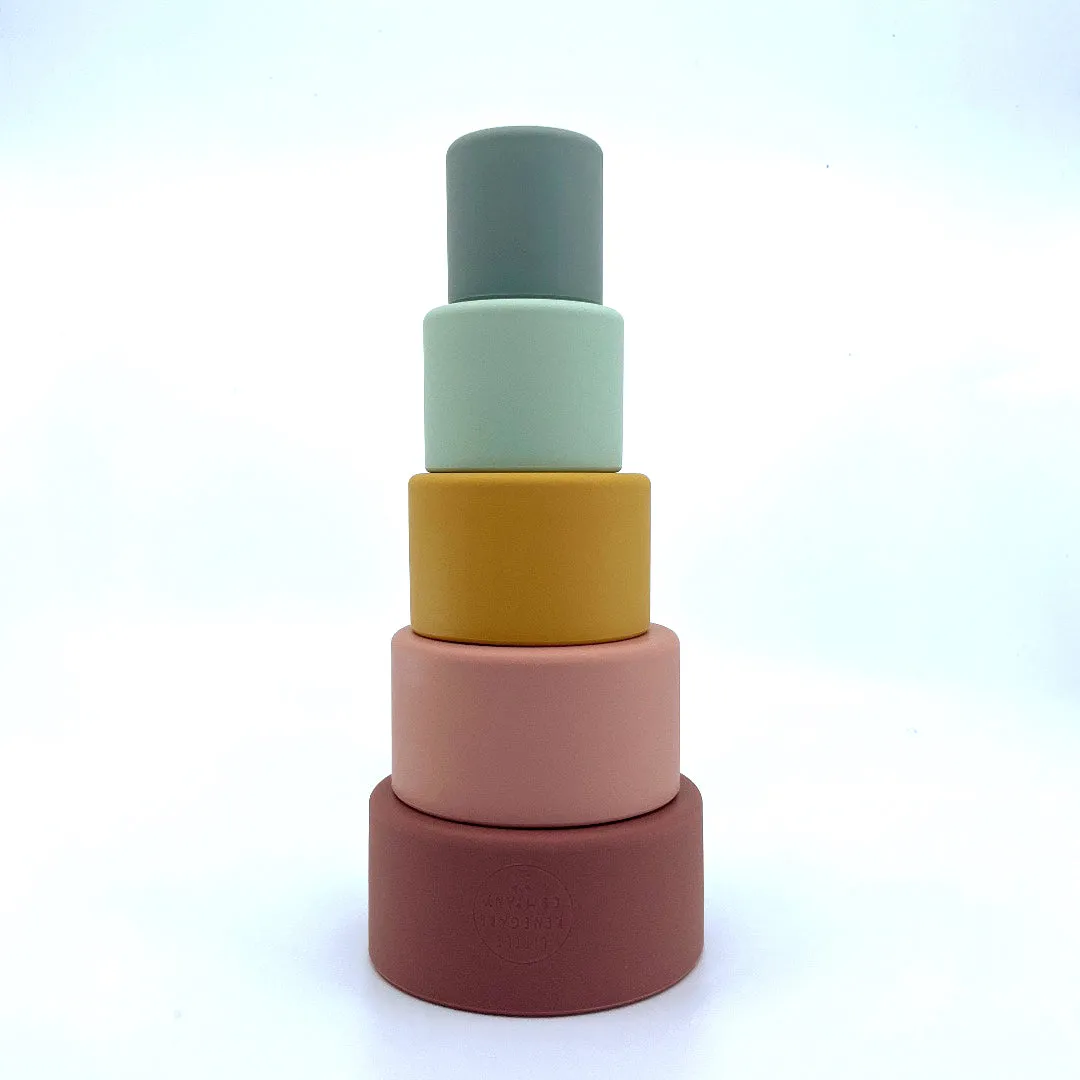 SILICONE STACKING CUPS - 2 COLOURS