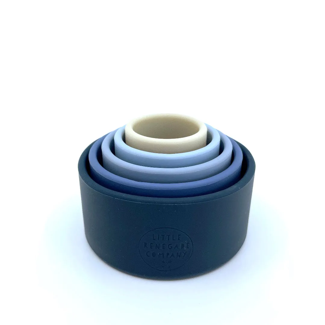 SILICONE STACKING CUPS - 2 COLOURS