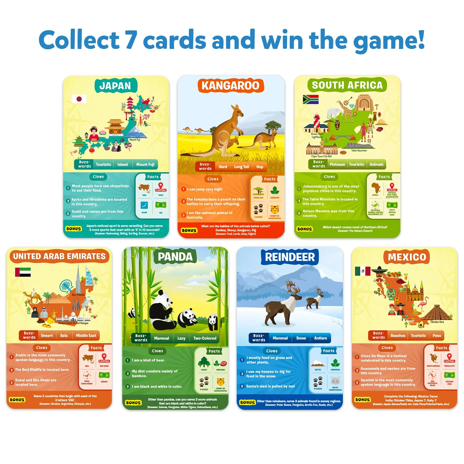 Skillmatics Card Game - Guess in 10 Animals & Countries Combo, Perfect for Boys, Girls, Kids, and Families Who Love Board Games and Educational Toys, Travel Friendly, Gifts for Ages 6, 7, 8, 9