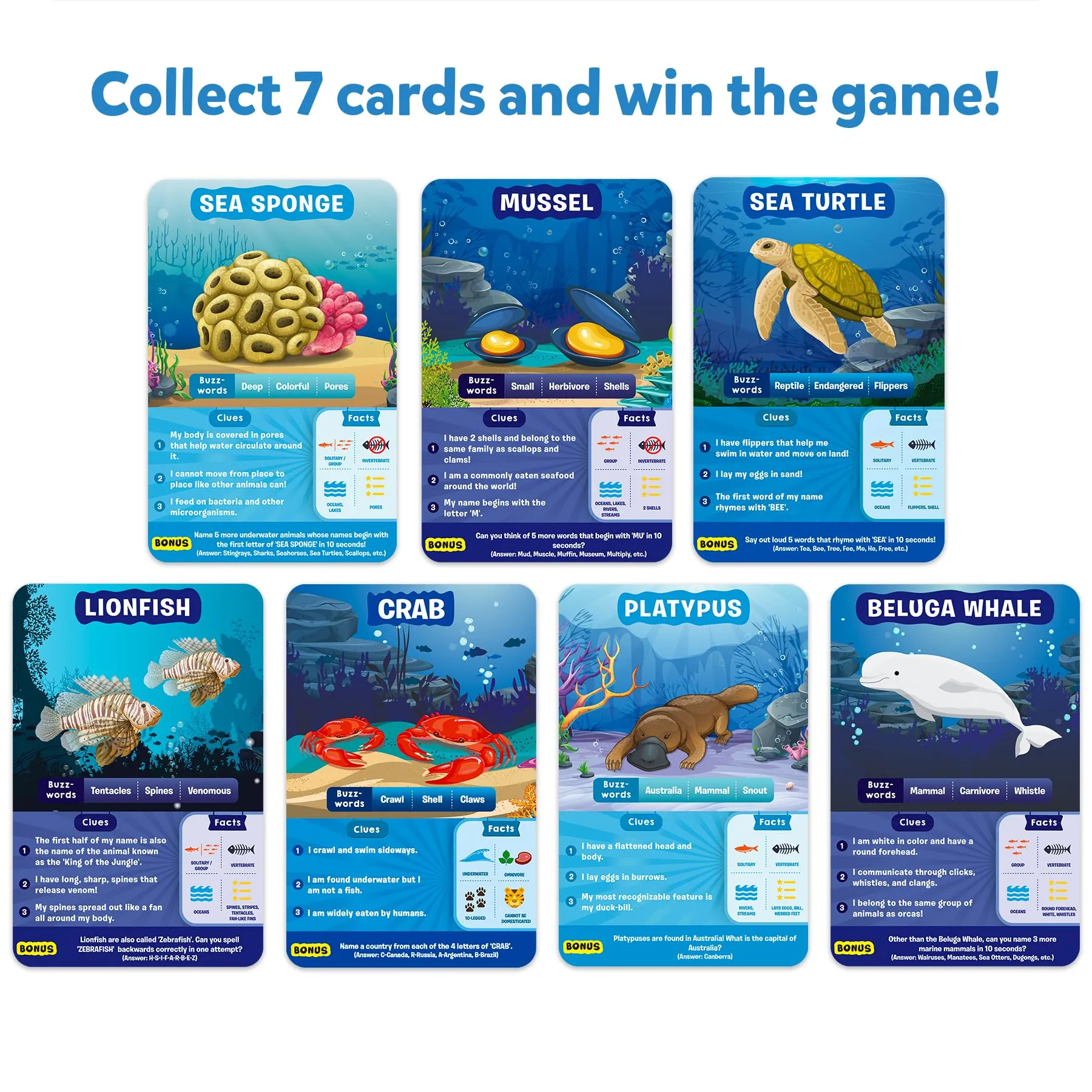 Skillmatics Card Game - Guess in 10 Underwater Animals, Perfect for Boys, Girls, Kids, and Families Who Love Toys, Board Games, Gifts for Ages 8, 9, 10 and Up