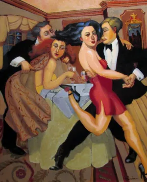 STRUTTIN' MY STUFF by Marie Fischer - Party Scene Figurative Painting