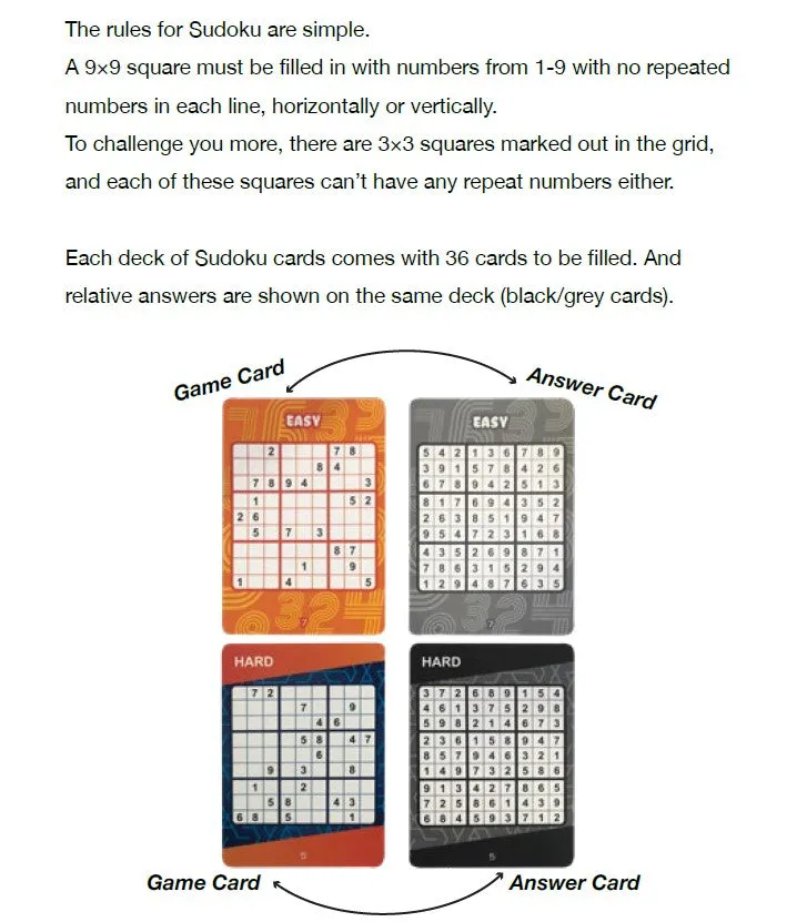 Sudoku Playing Cards: Easy