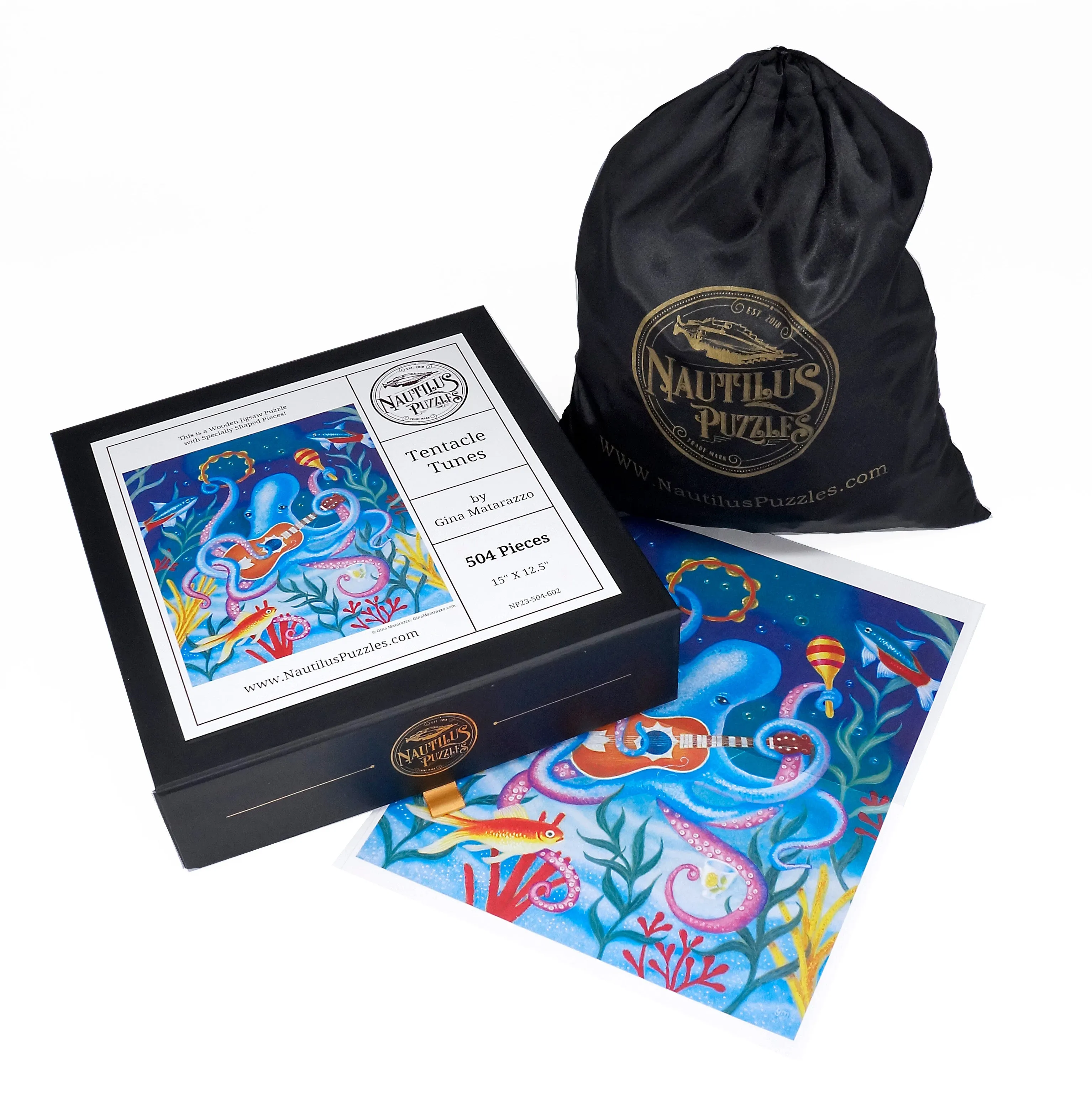 Tentacle Tunes (504 Piece Wooden Jigsaw Puzzle)