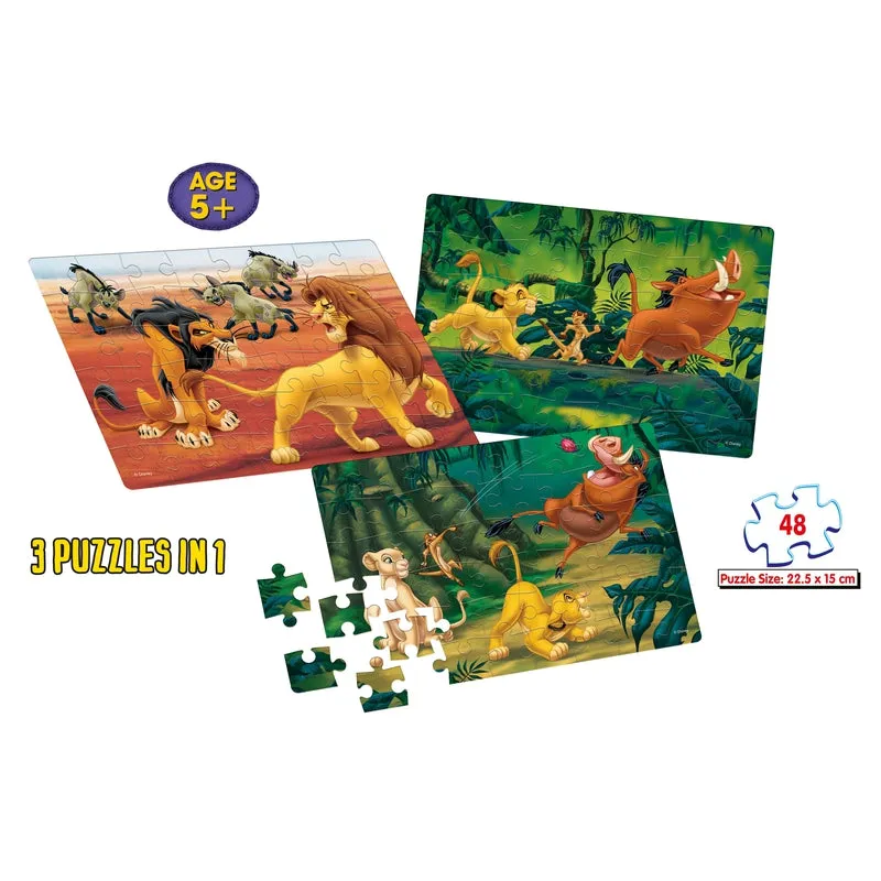 The Lion King - 3 in 1 Puzzle - 48 Pieces each