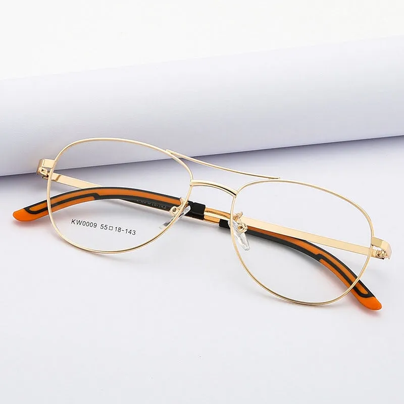 Unisex Double Bridge Full Rim Alloy Frame Eyeglasses Kw0009