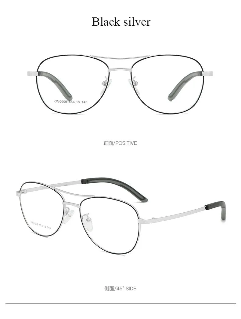 Unisex Double Bridge Full Rim Alloy Frame Eyeglasses Kw0009