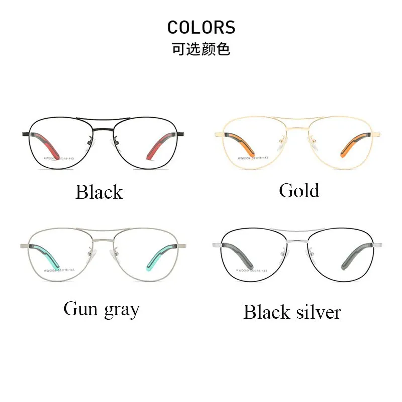 Unisex Double Bridge Full Rim Alloy Frame Eyeglasses Kw0009