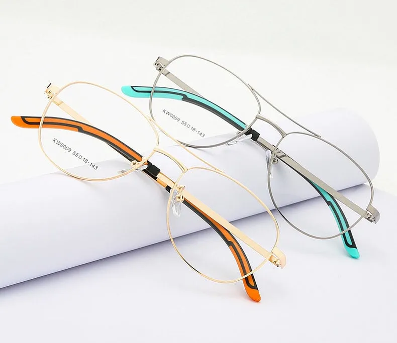 Unisex Double Bridge Full Rim Alloy Frame Eyeglasses Kw0009