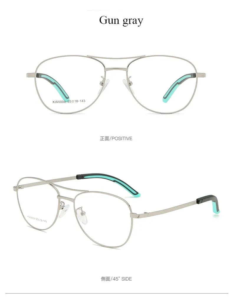 Unisex Double Bridge Full Rim Alloy Frame Eyeglasses Kw0009