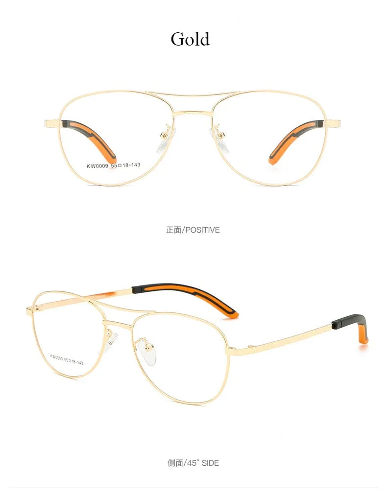 Unisex Double Bridge Full Rim Alloy Frame Eyeglasses Kw0009