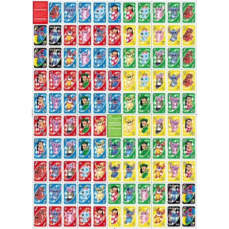 UNO Stitch Chessboard Game Anime Cartoon Kawaii Character Pattern Family Fun Entertainment UNO Card Game Christmas Gift