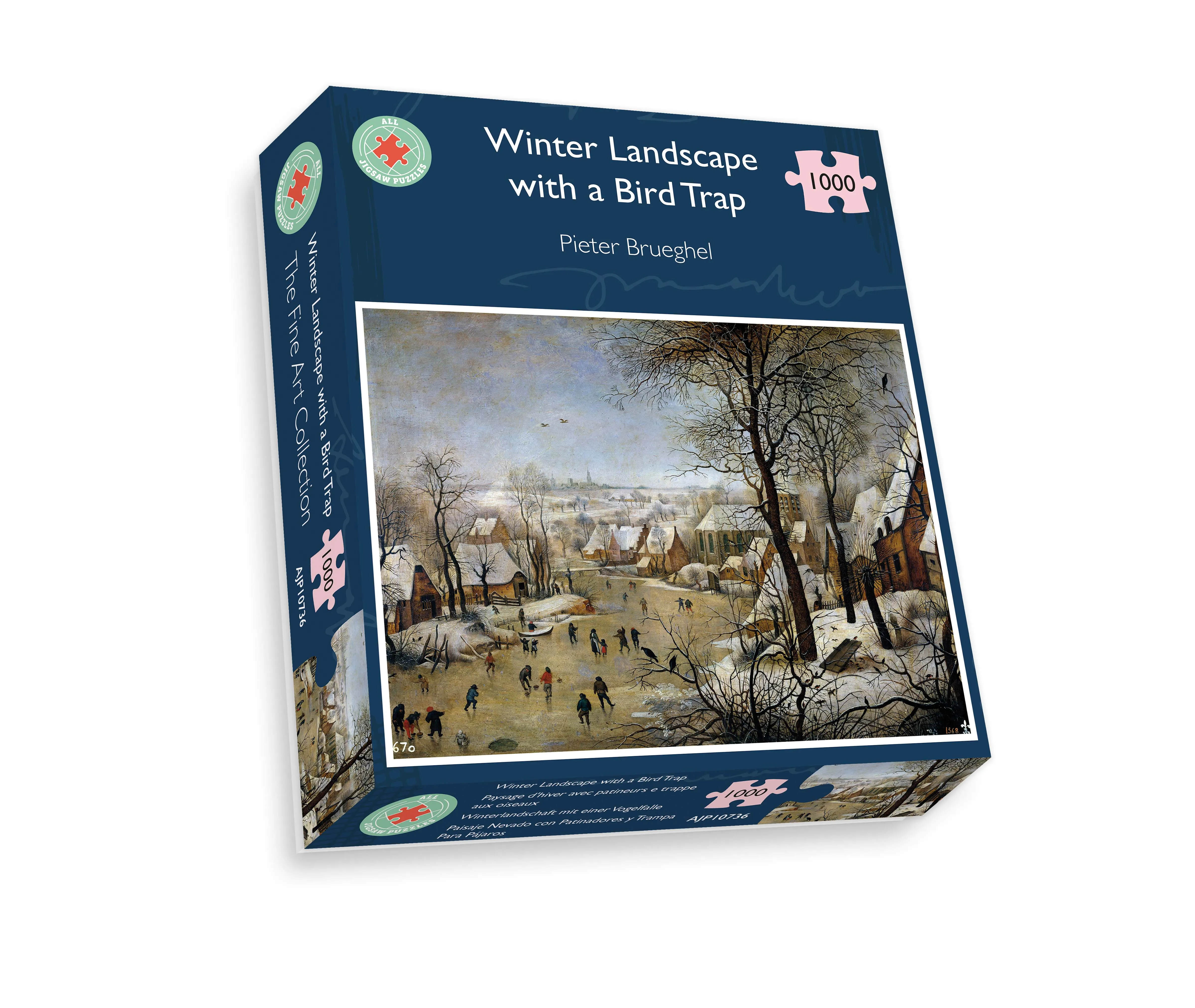 Winter Landscape with a Bird Trap - Pieter Brueghel The Younger 1000 Piece Jigsaw Puzzle