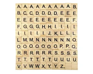 Wooden Alphabet Letters 200 Pieces Scrabble Tiles Replacement