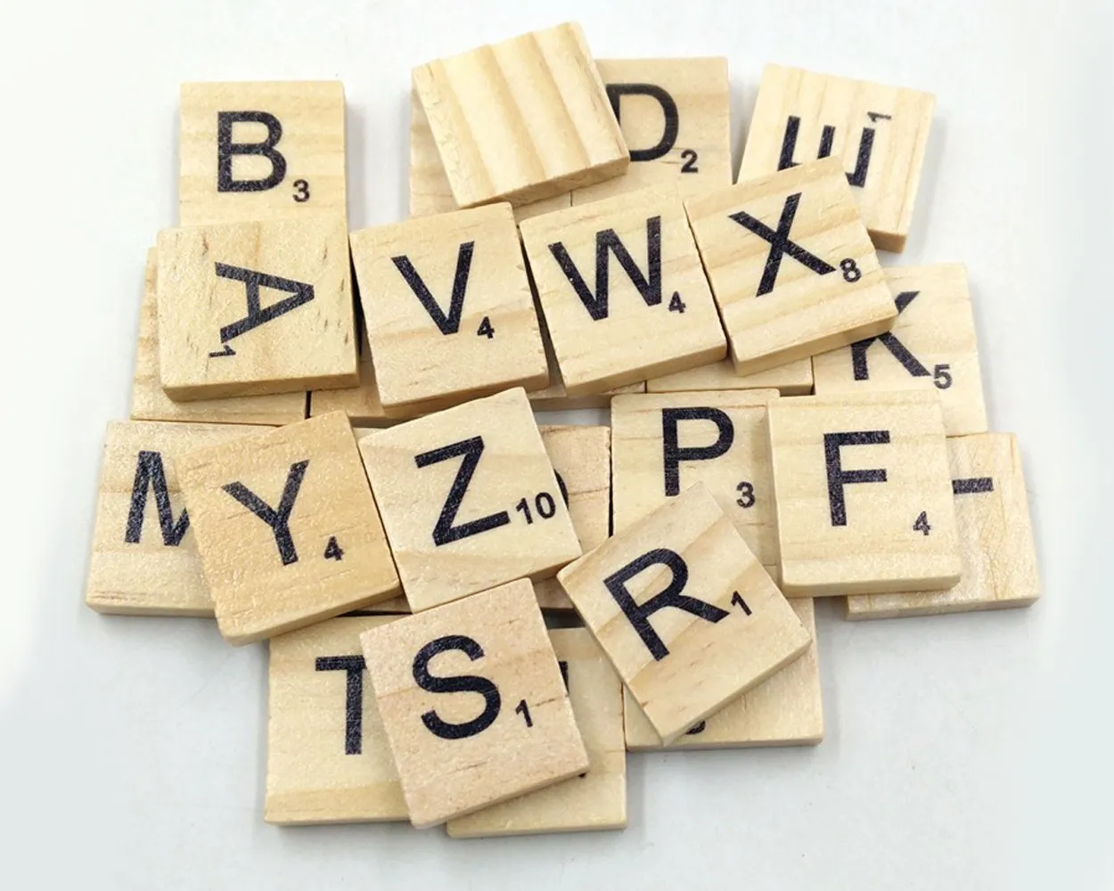 Wooden Alphabet Letters 200 Pieces Scrabble Tiles Replacement