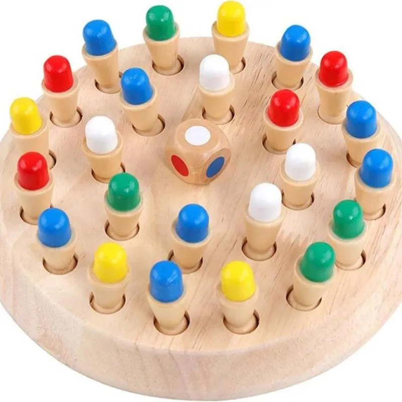 Wooden Memory Match Chess Game Set