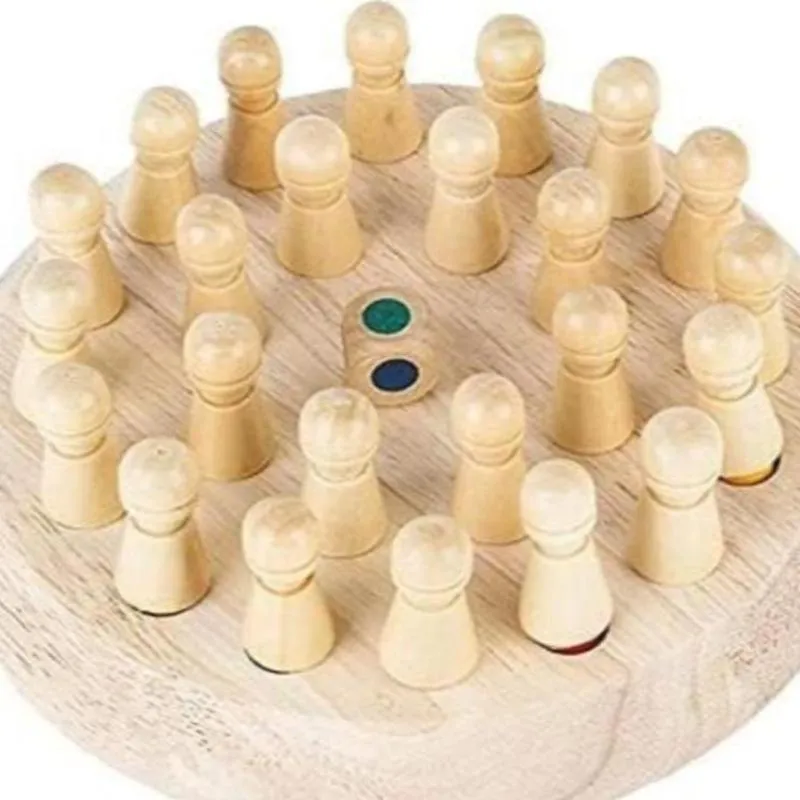 Wooden Memory Match Chess Game Set